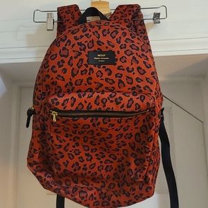 Recycled leopard/animal print adjustable backpack